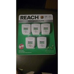 Johnson & Johnson Reach Mint Waxed Dental Floss Pack Total 500yd 5 pack